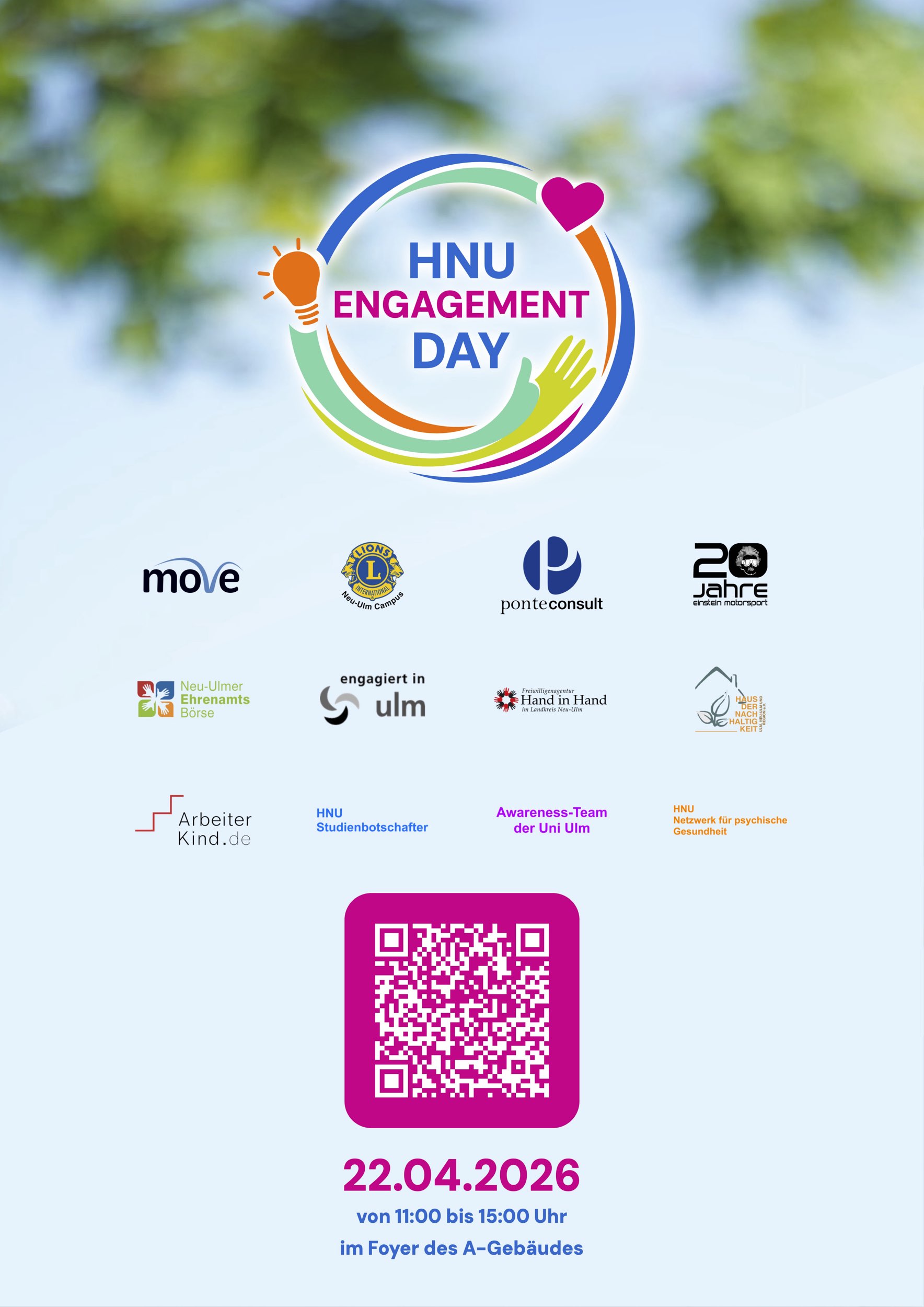 Plakat des HNU Engagement Day am 22. April 2026